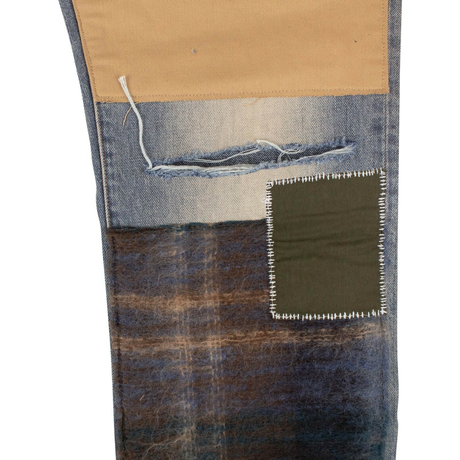 Amiri Mohair Patch Loose Jeans - Vintage Blue