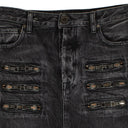 Unravel Project Denim Zipper Mini Skirt - Black