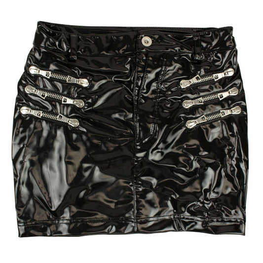 Unravel Project Faux Leather Zipper Mini-Skirt