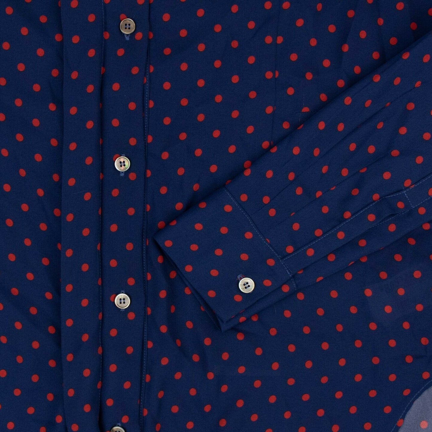 Unravel Project Polka Dot Shirt - Dark Blue/Red