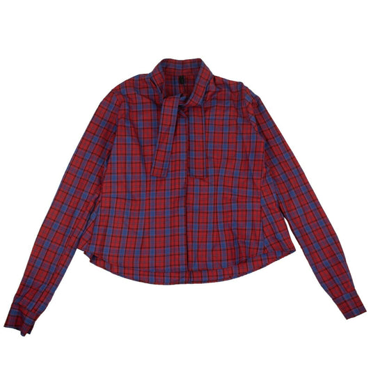 Unravel Project Plaid Bow Shirt - Red/Blue