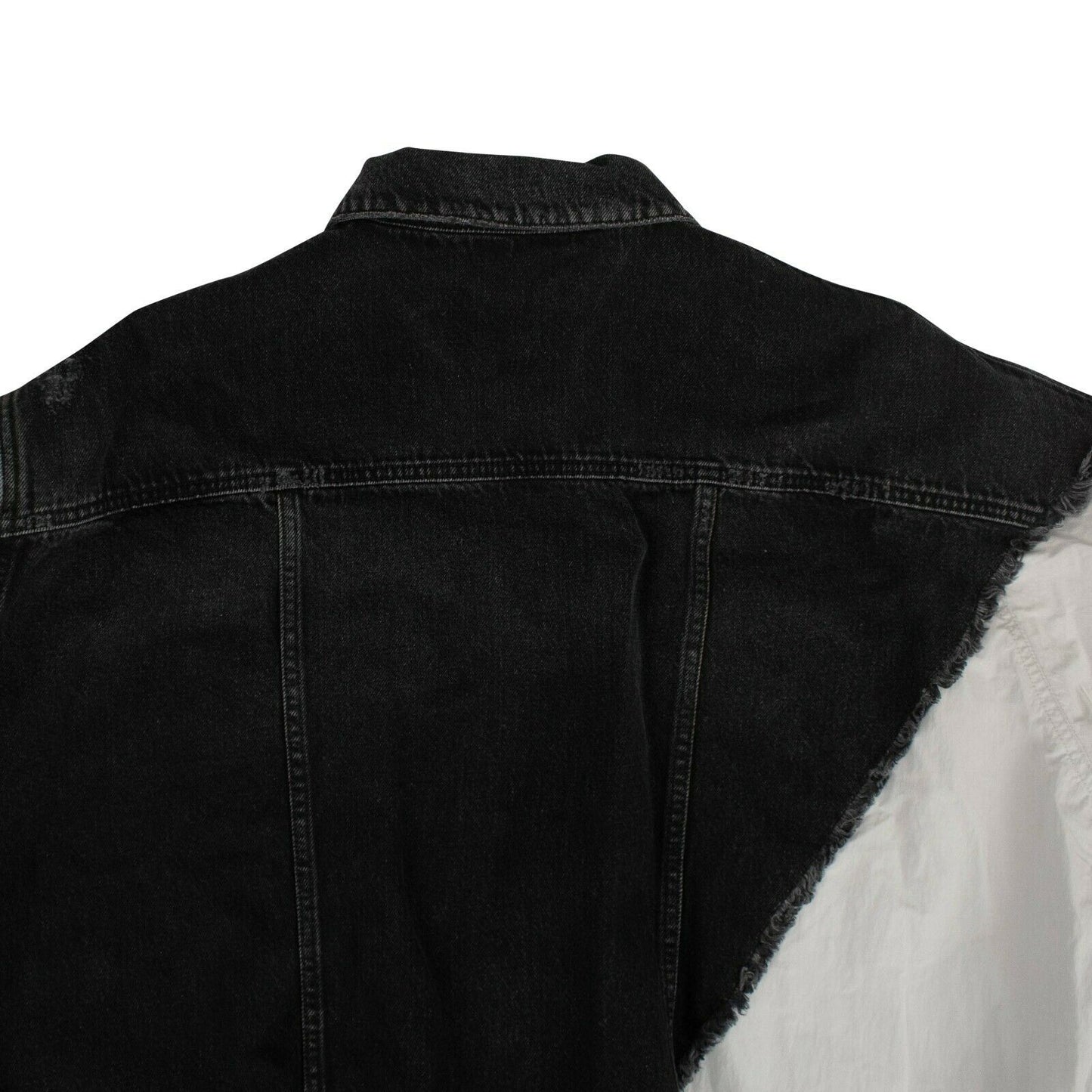 Unravel Project Distressed Hybrid Denim Jacket - Black