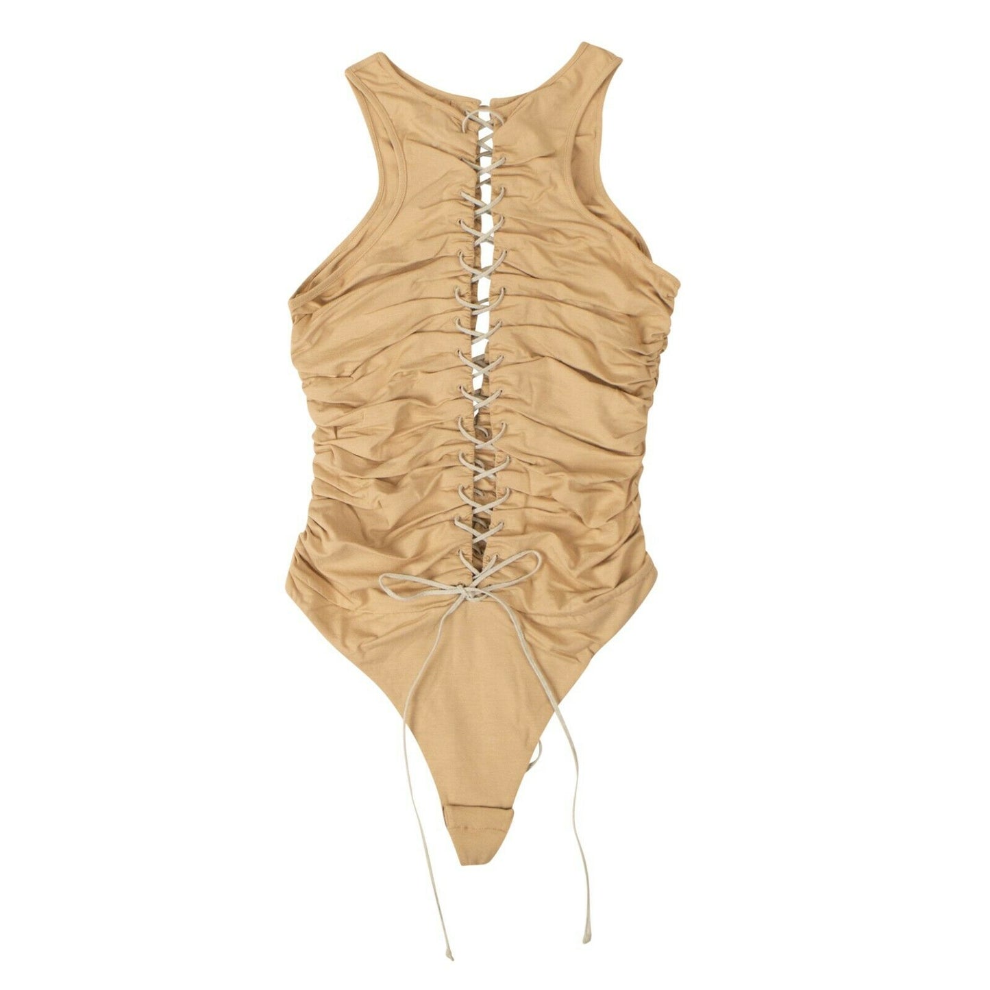 Unravel Project Lace Up Bodysuit - Beige