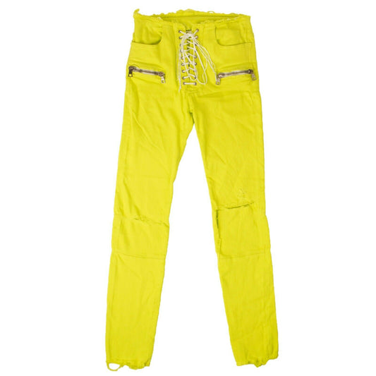 Unravel Project Lace Up Pants - Neon Yellow