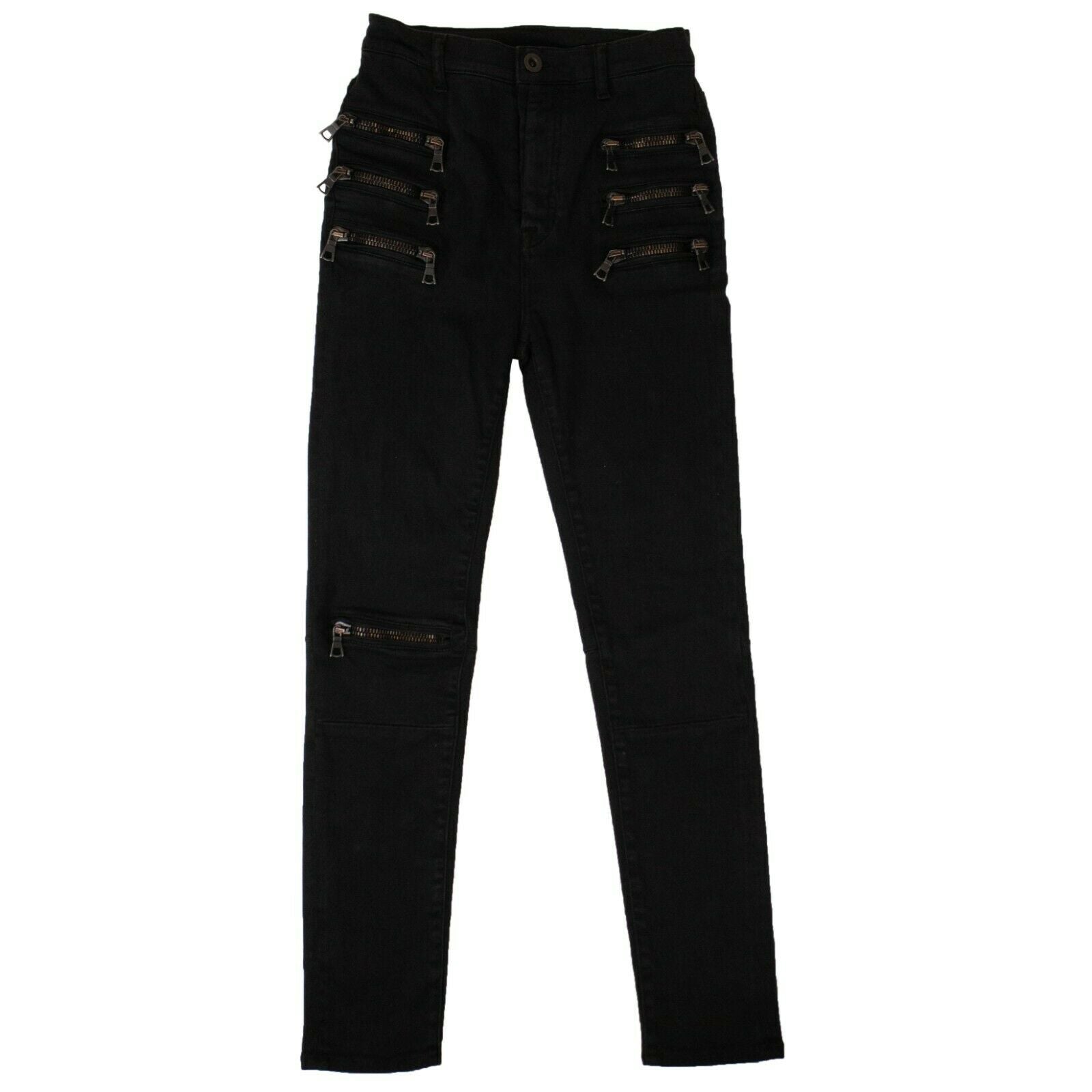 Unravel Project Multi Zip Skinny Jean Pants - Black