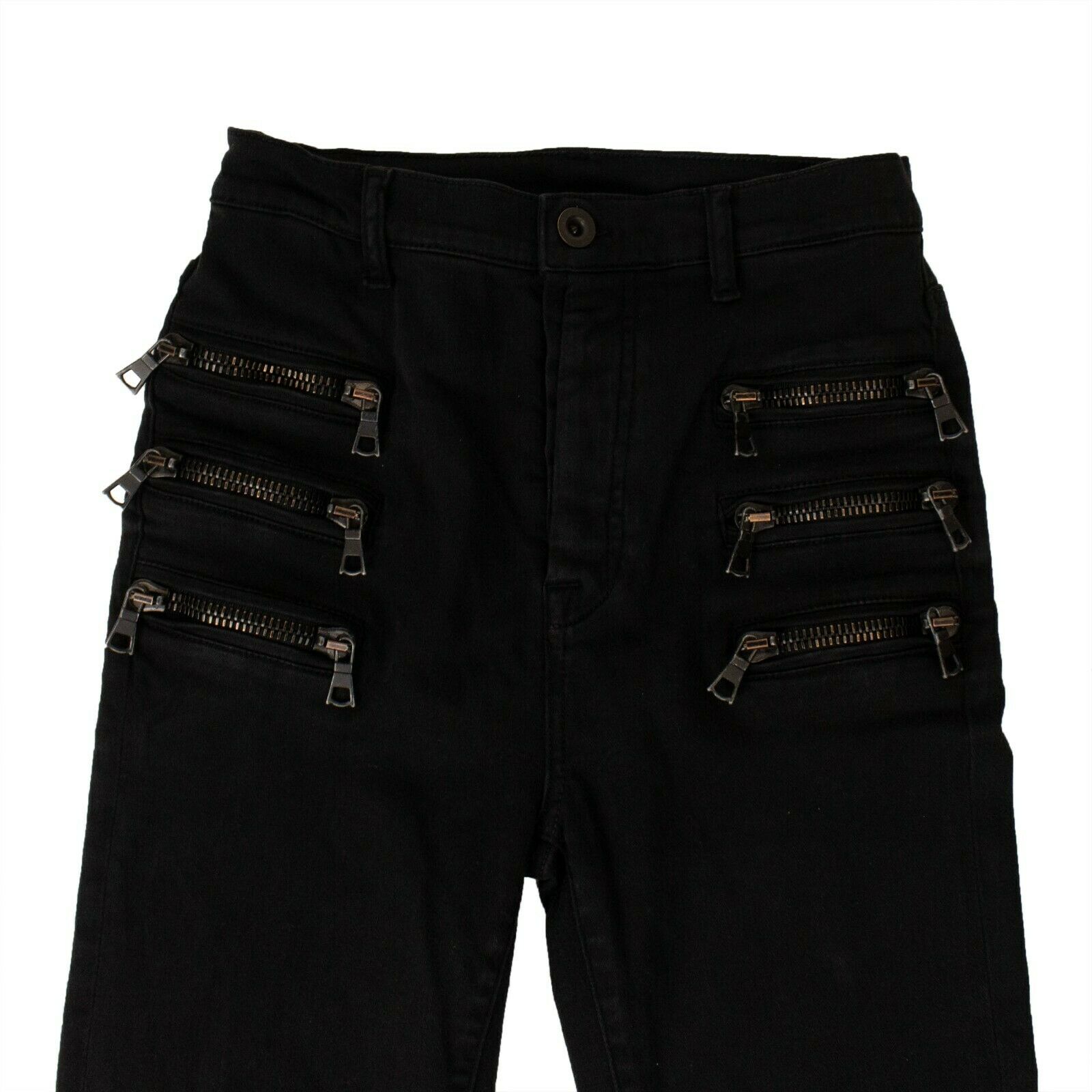 Unravel Project Multi Zip Skinny Jean Pants - Black