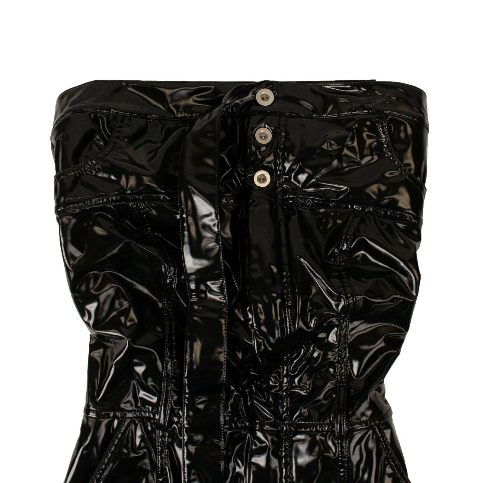 Unravel Project Strapless Varnished Dress - Black