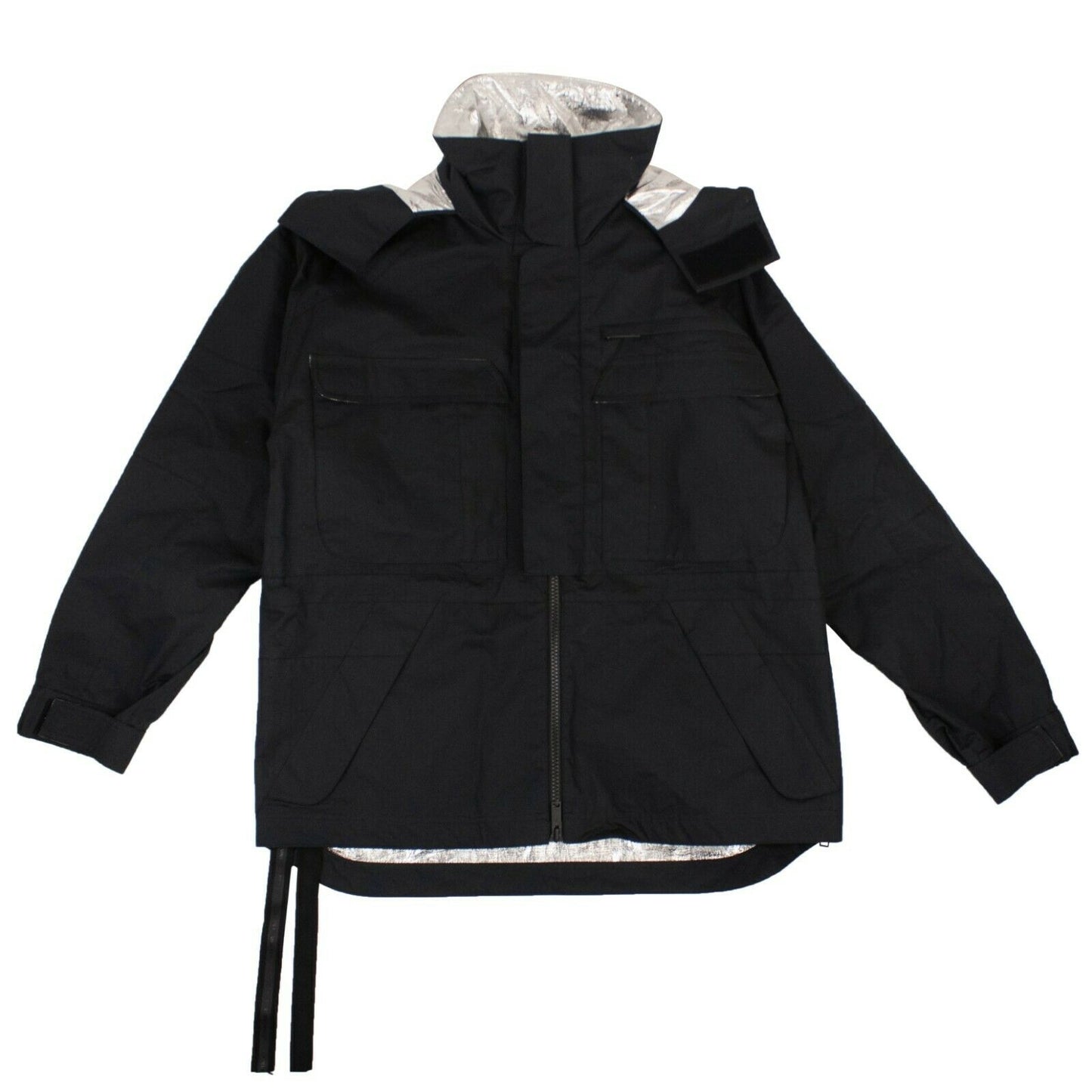 Unravel Project Loose Fit Hooded Windbreaker Jacket - Black