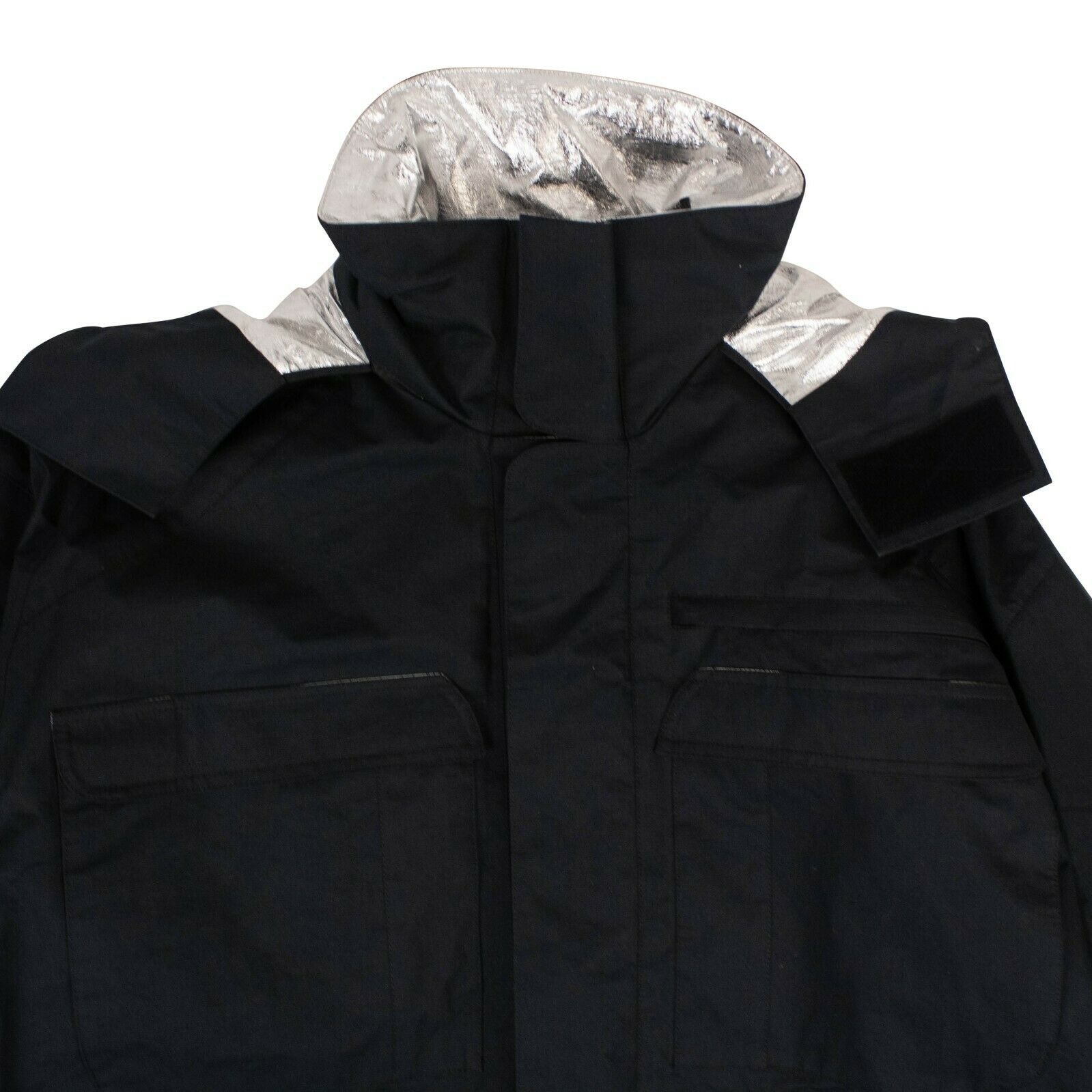 Unravel Project Loose Fit Hooded Windbreaker Jacket - Black