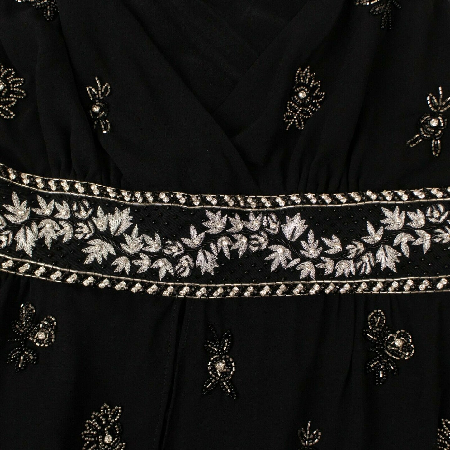 Amiri Embellished Silk Chiffon Midi Dress - Black