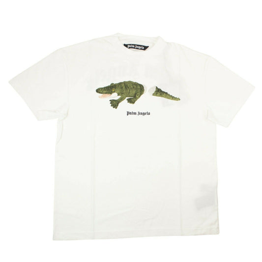 Palm Angels Crocodile Short Sleeve T-Shirt - White