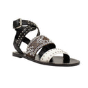 Black And White Passenger Cross Flat Sandals