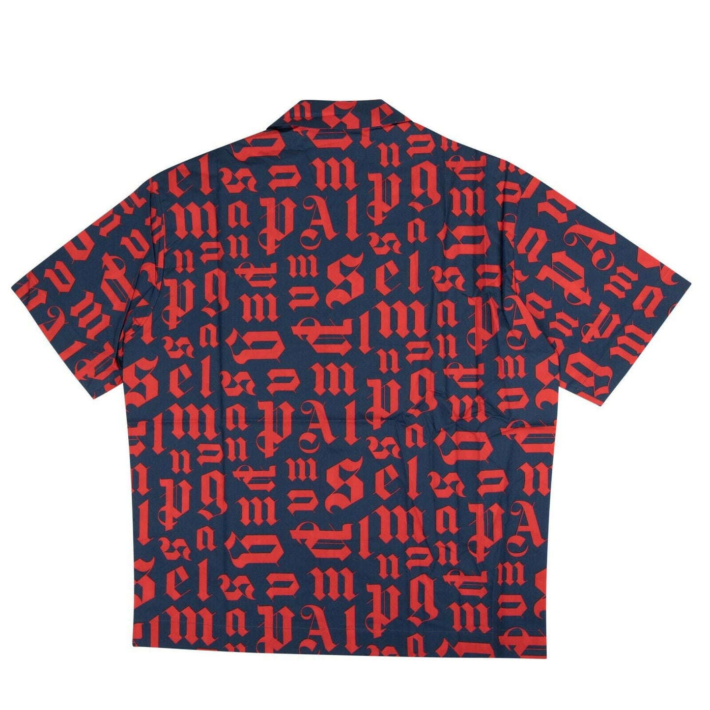 Navy Red Logo Short Sleeve Button Down