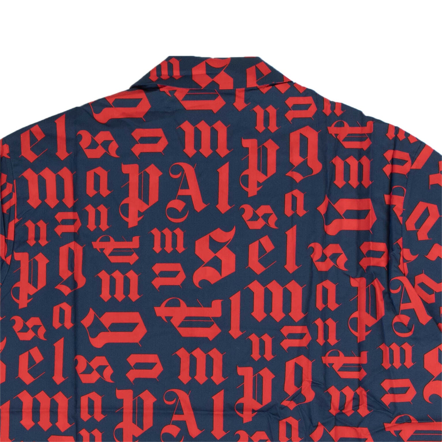 Palm Angels Logo Short Sleeve Button Down - Navy/Red