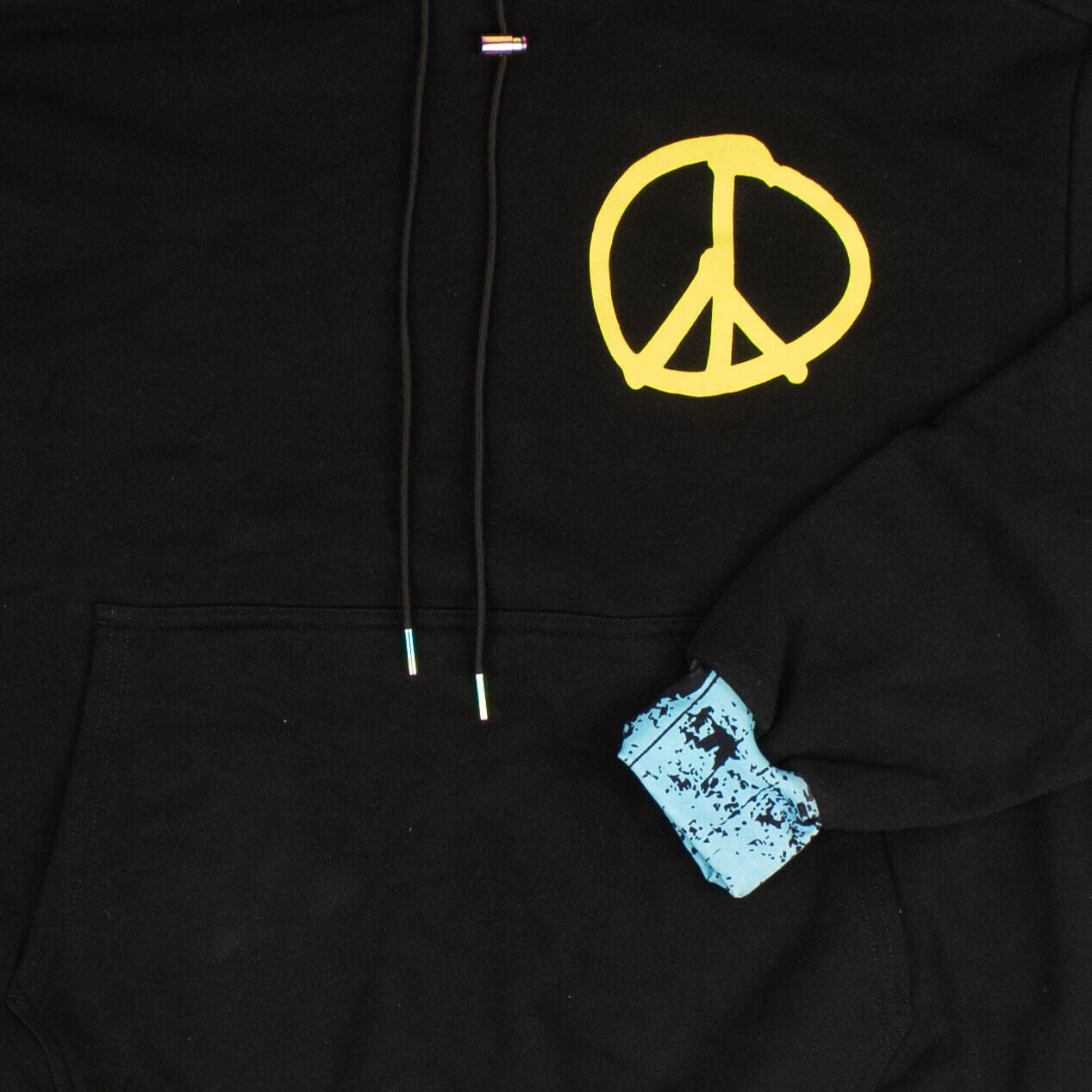 Bossi Peace Sign Hoodie Sweatshirt - Black/Yellow