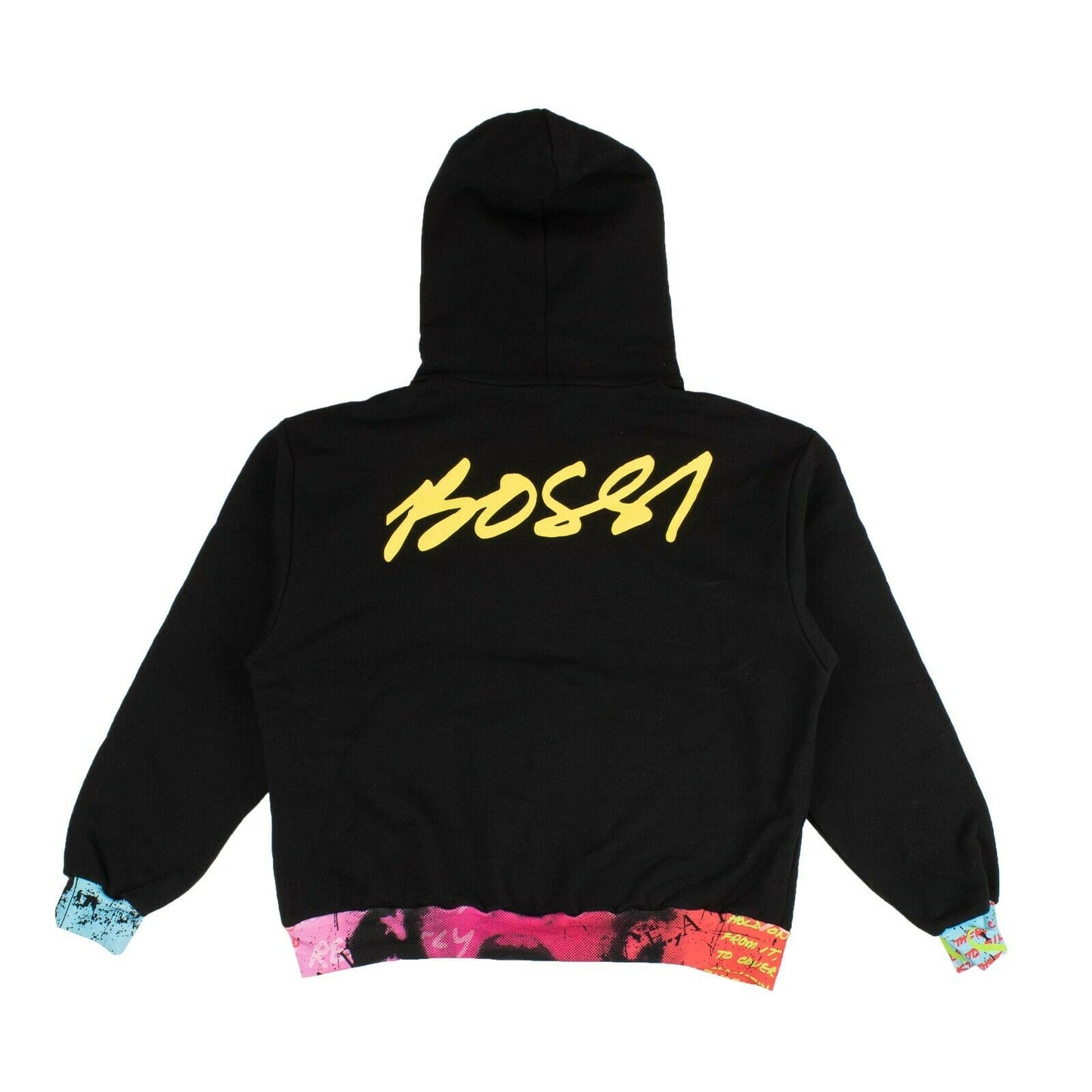 Bossi Peace Sign Hoodie Sweatshirt - Black/Yellow