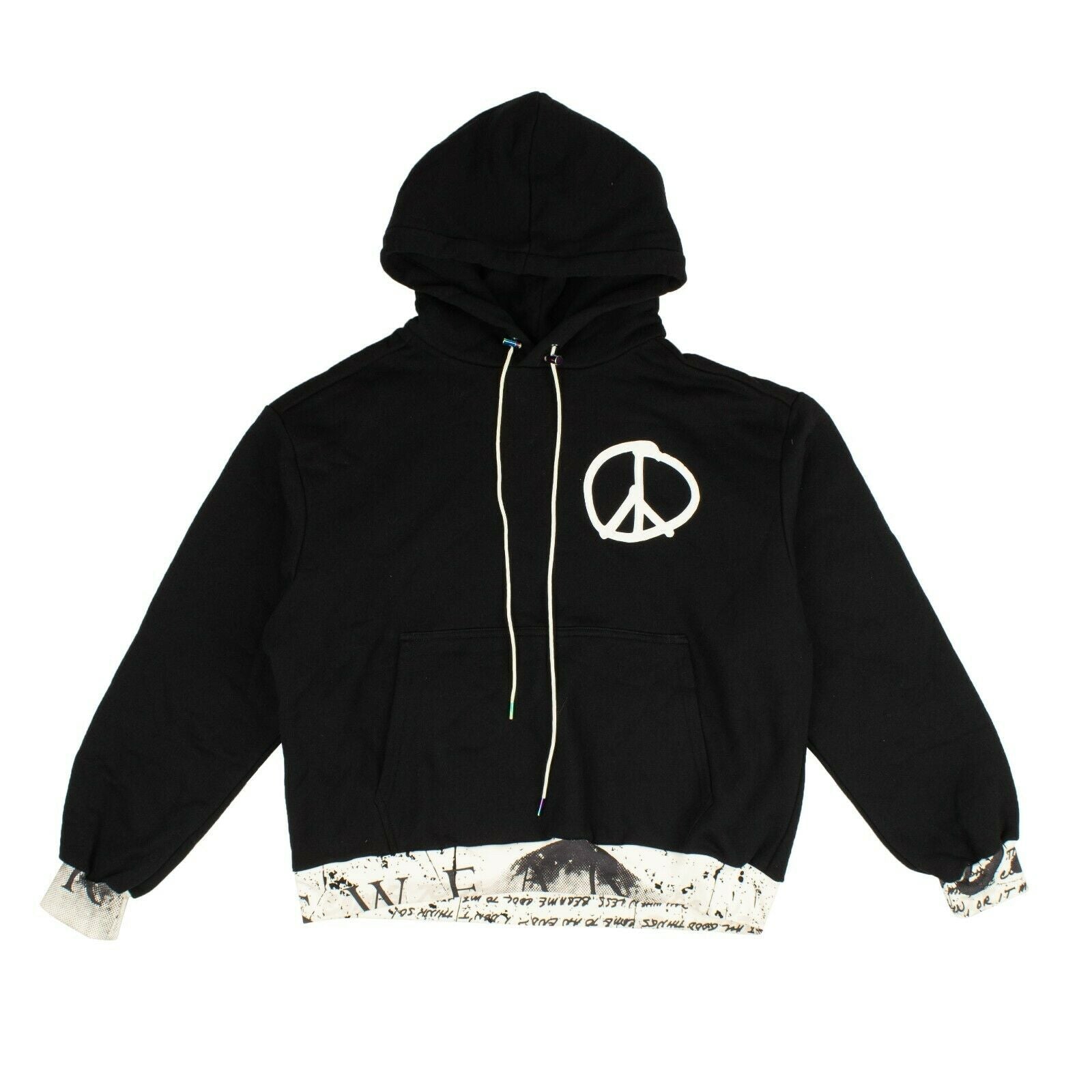 Bossi Peace Sign Hoodie Sweatshirt - Black/White