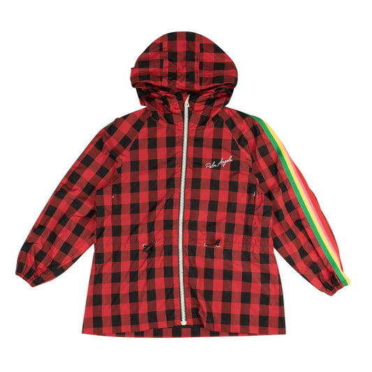 Palm Angels Buffalo Plaid Stripe Windbreaker - Red