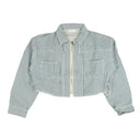 John Elliott Culver Pinstripe Denim Jacket - White/Blue