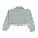 John Elliott Culver Pinstripe Denim Jacket - White/Blue