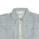 John Elliott Culver Pinstripe Denim Jacket - White/Blue