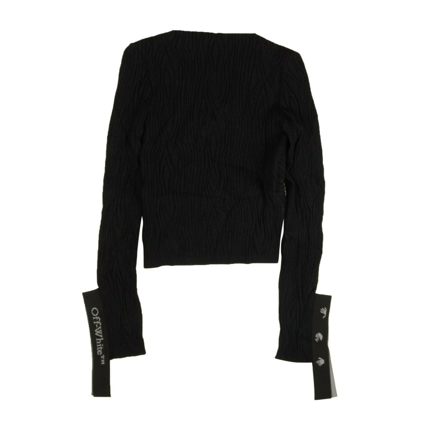 Off-White C/O Virgil Abloh Moire V-Neck Shirt - Black