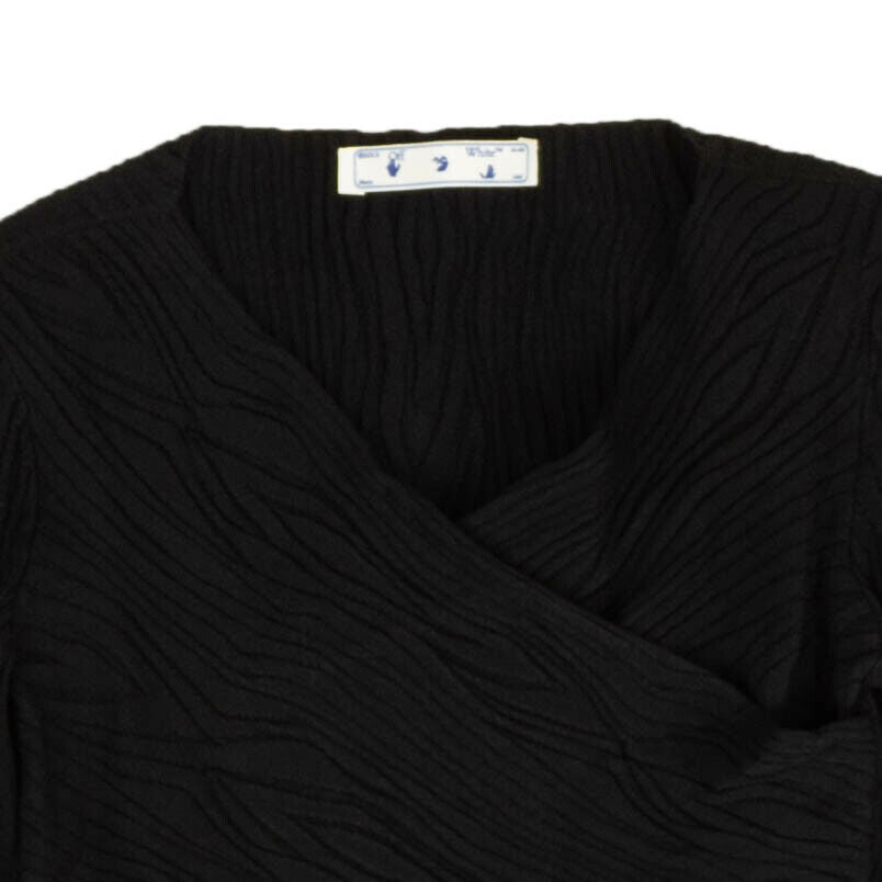 Off-White C/O Virgil Abloh Moire V-Neck Shirt - Black