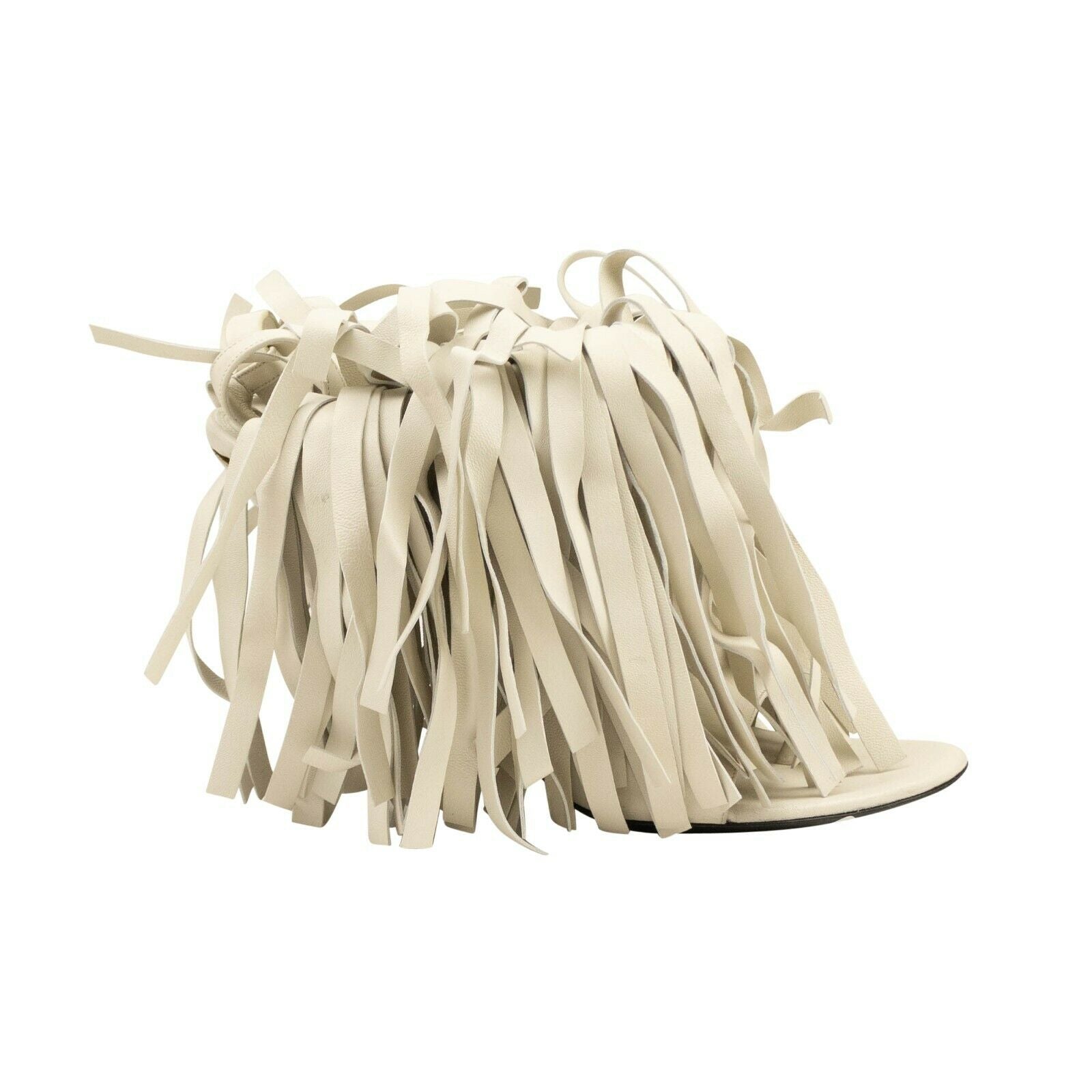 Off-White C/O Virgil Abloh Leather Fringe Heels - White