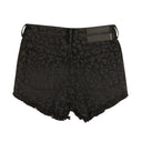 Marcelo Burlon Leopard Print Denim Shorts - Black