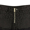 Marcelo Burlon Leopard Print Denim Shorts - Black