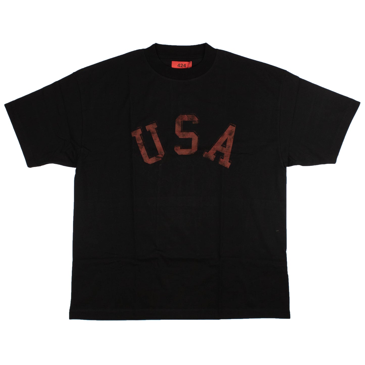 424 On Fairfax Usa Short Sleeve T-Shirt - Black