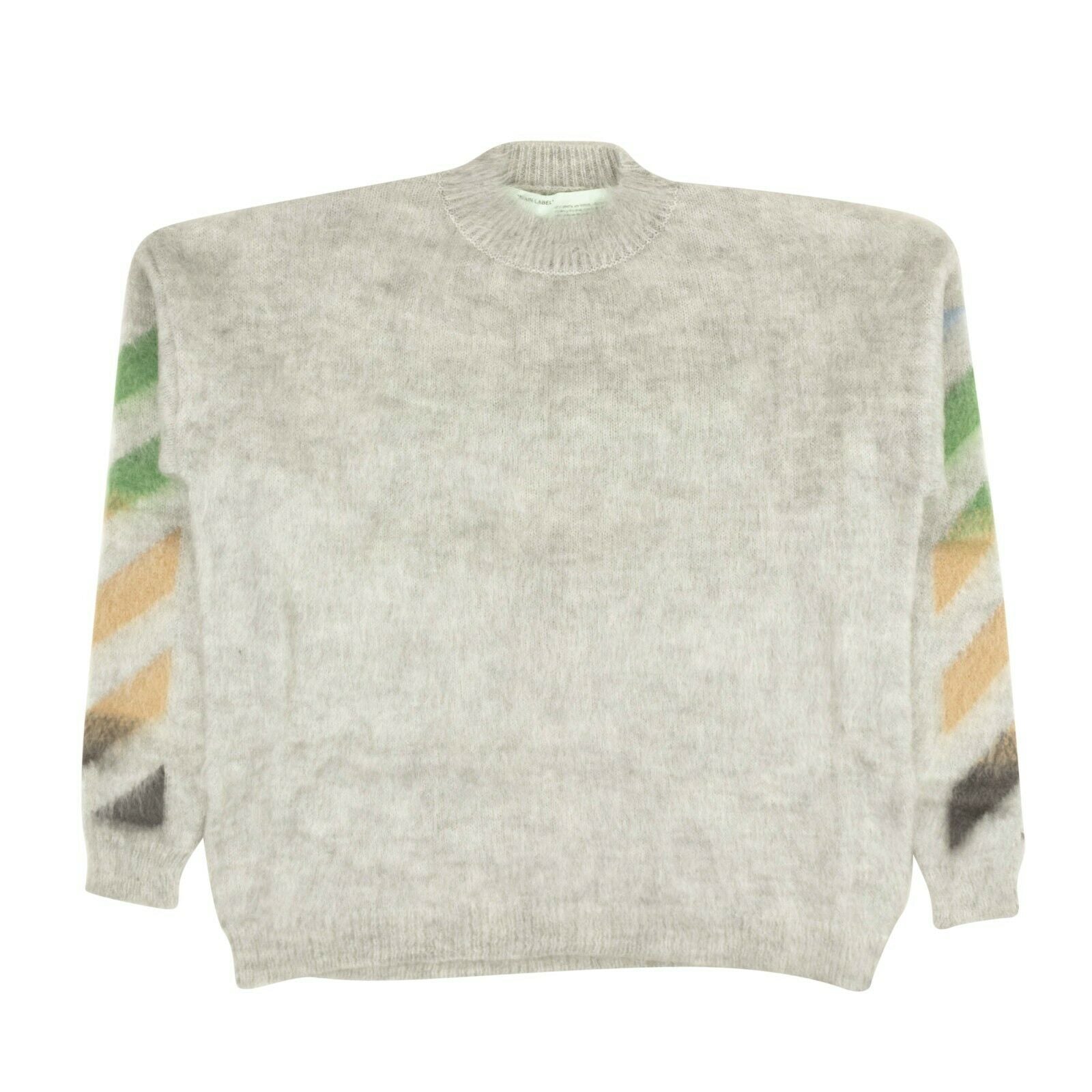 Off-White C/O Virgil Abloh Diagonal Brushed Mohair Sweater - Gray