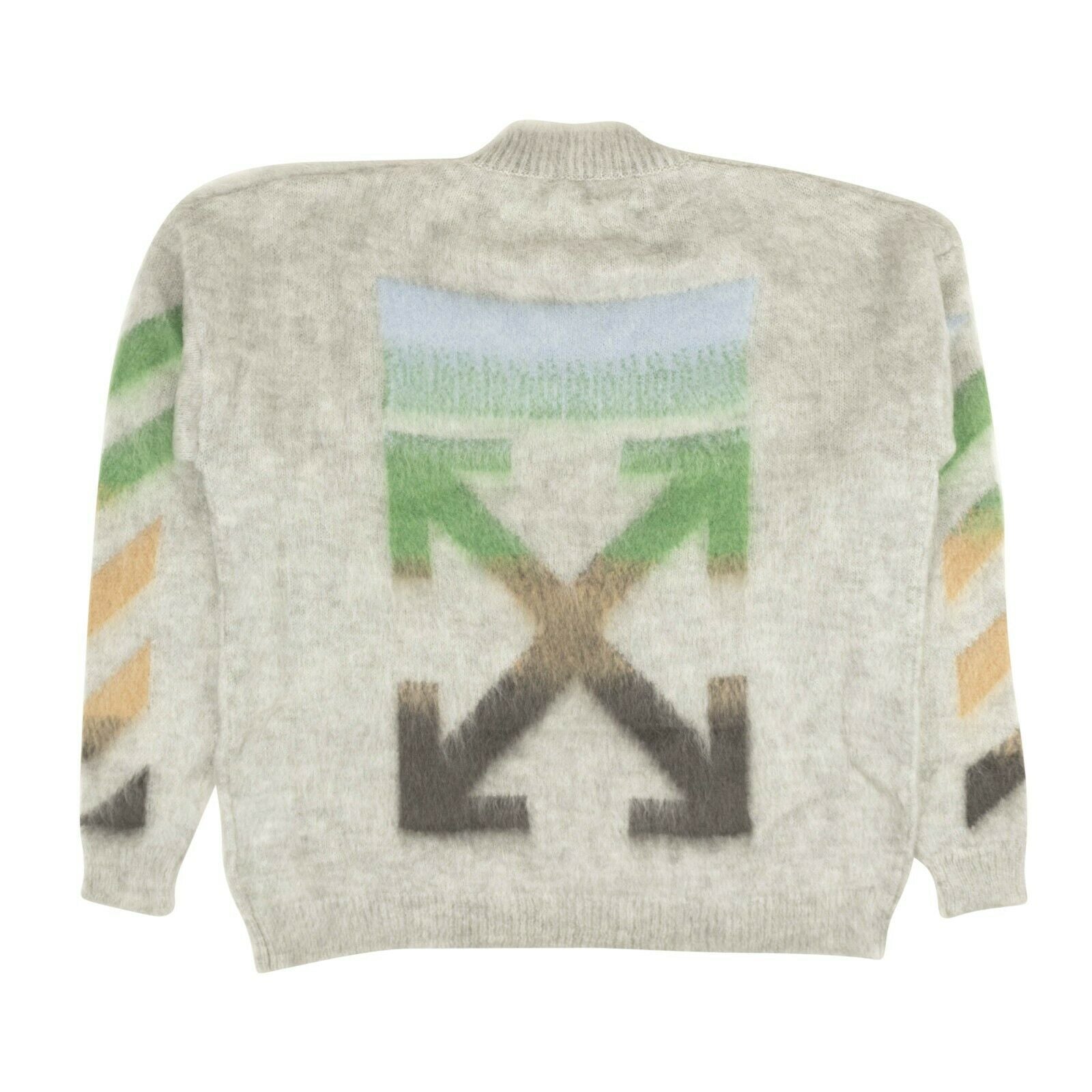 Off-White C/O Virgil Abloh Diagonal Brushed Mohair Sweater - Gray