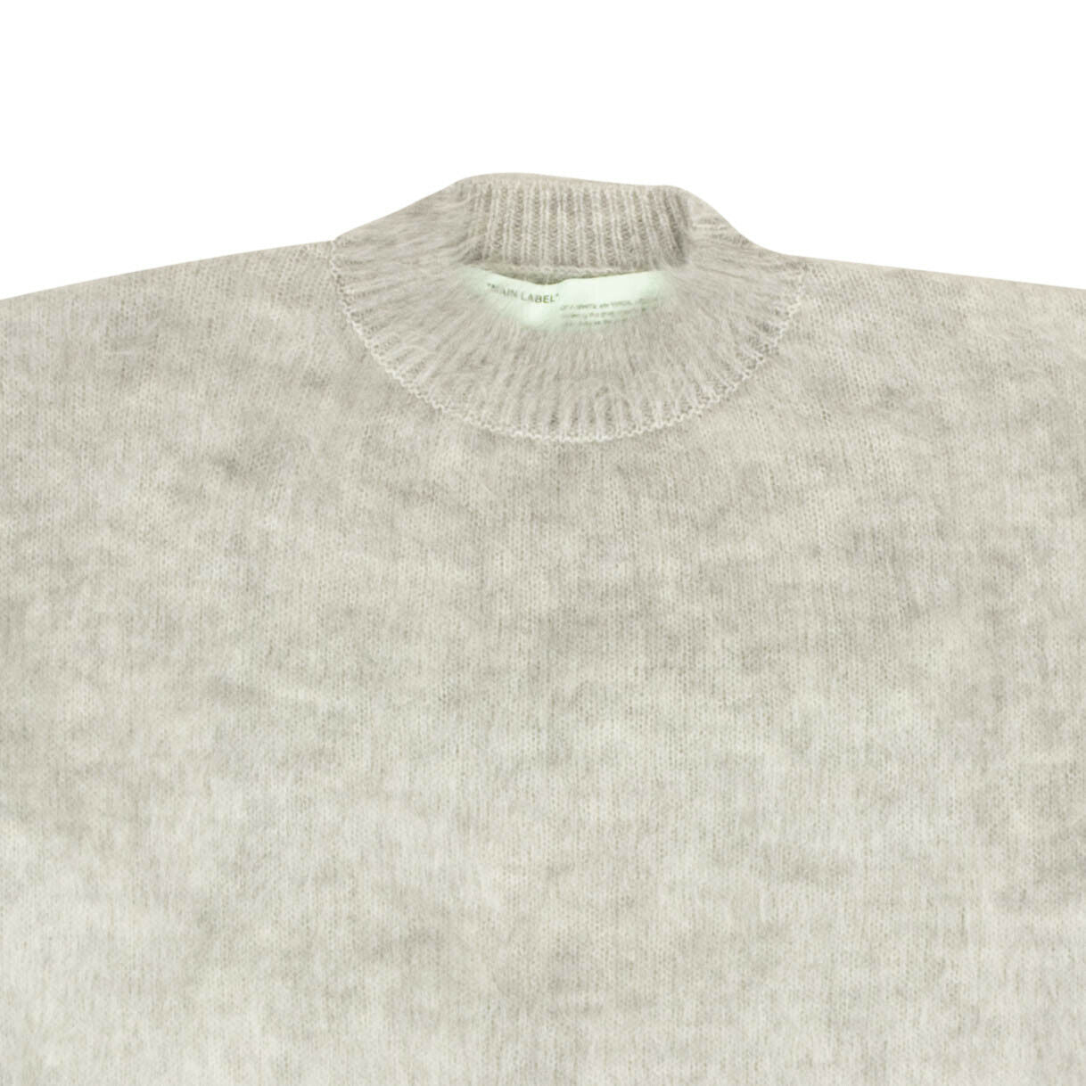 Off-White C/O Virgil Abloh Diagonal Brushed Mohair Sweater - Gray