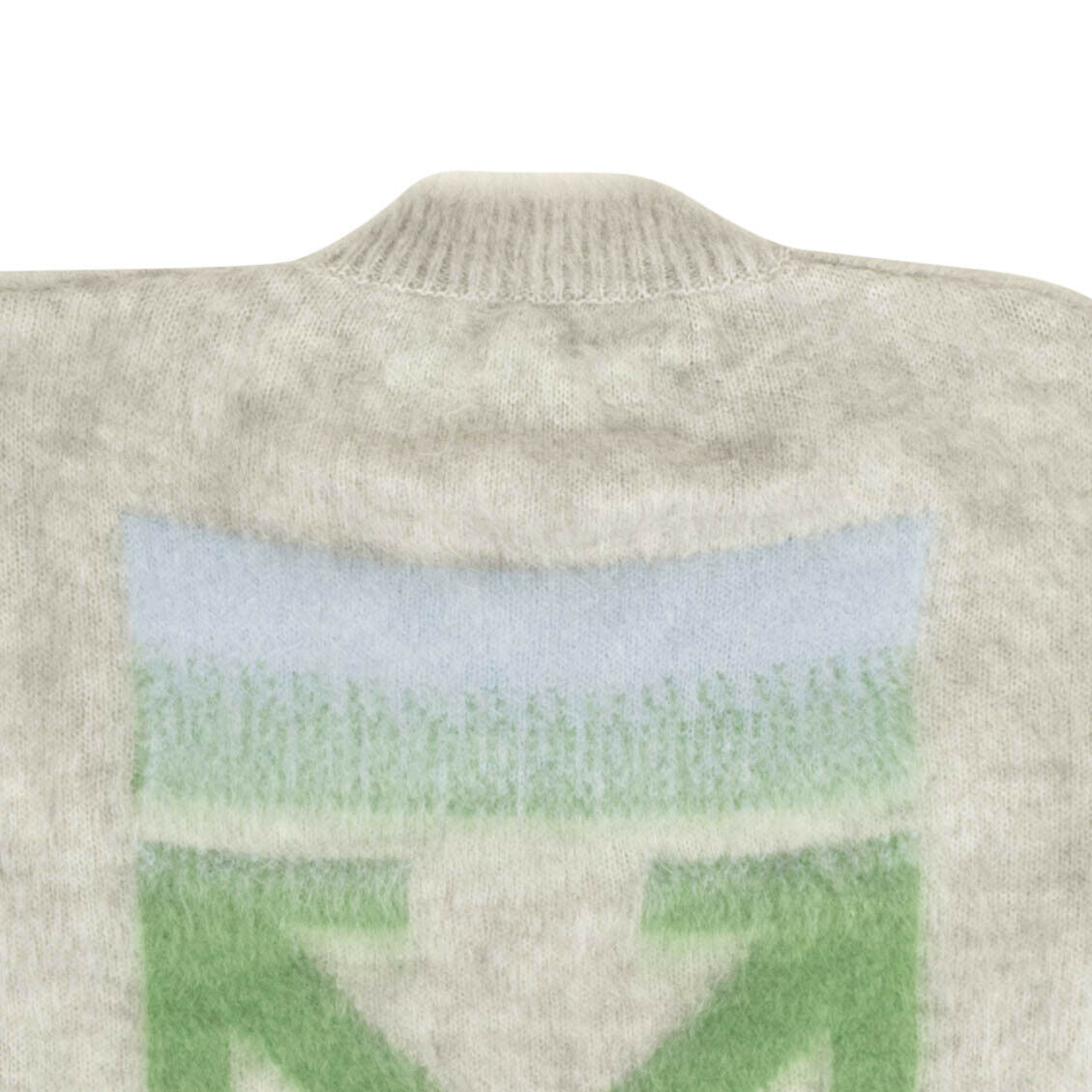 Off-White C/O Virgil Abloh Diagonal Brushed Mohair Sweater - Gray