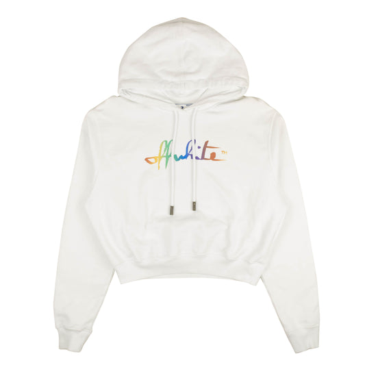 Off-White C/O Virgil Abloh Rainbow Logo Hoodie - White