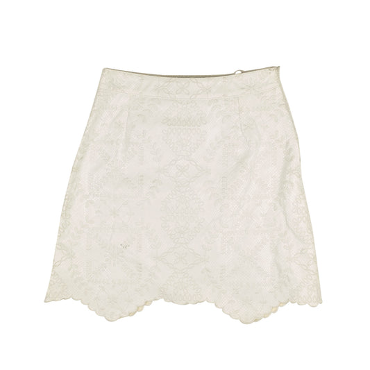 Off-White C/O Virgil Abloh Embroidered Leather Skirt - White