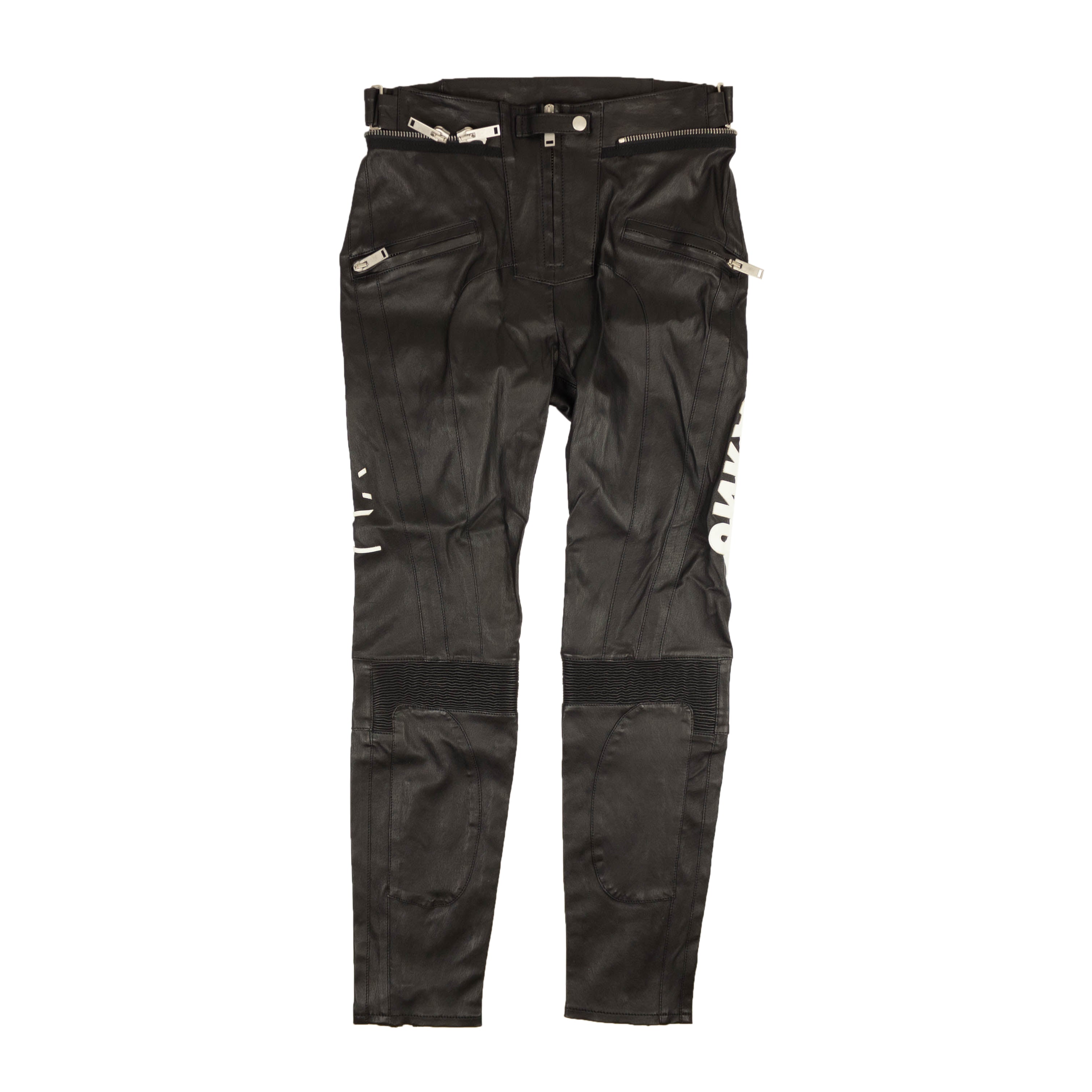Unravel Project Leather Logo Skinny Pants - Black