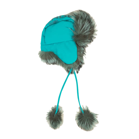 Fendi Aviator Winter Fox Fur Hat - Blue