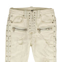 Unravel Project Washout Denim Side Lace Up Skinny Jeans - White