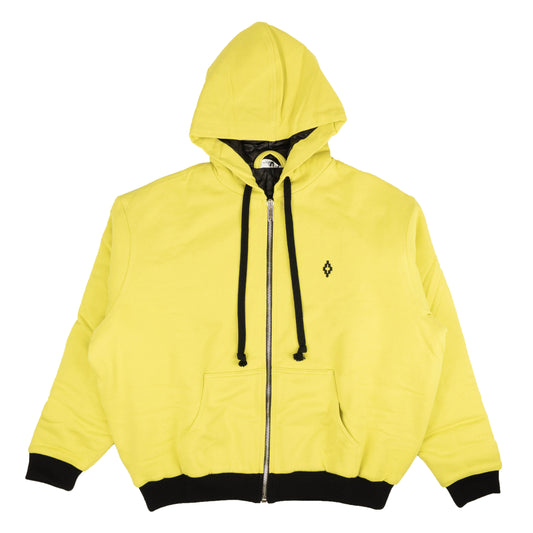 Marcelo Burlon Graphic Zip Up Hoodie Sweatshirt - Yellow