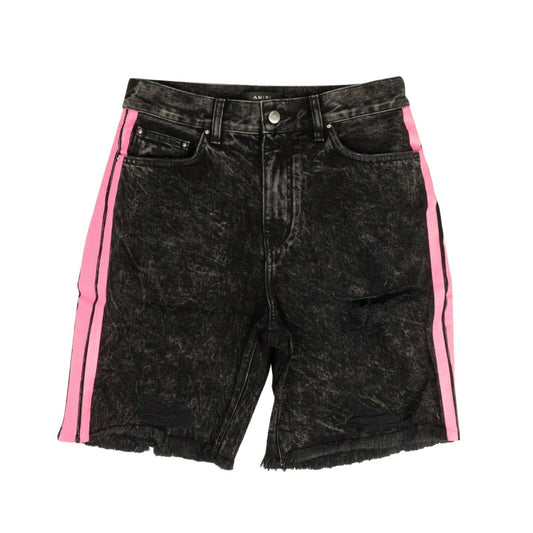 Amiri Denim Neon Pink Thrasher Jean Shorts - Black