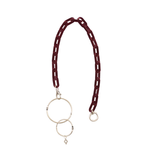 Marcelo Burlon Velvet Chain Link Necklace - Burgundy