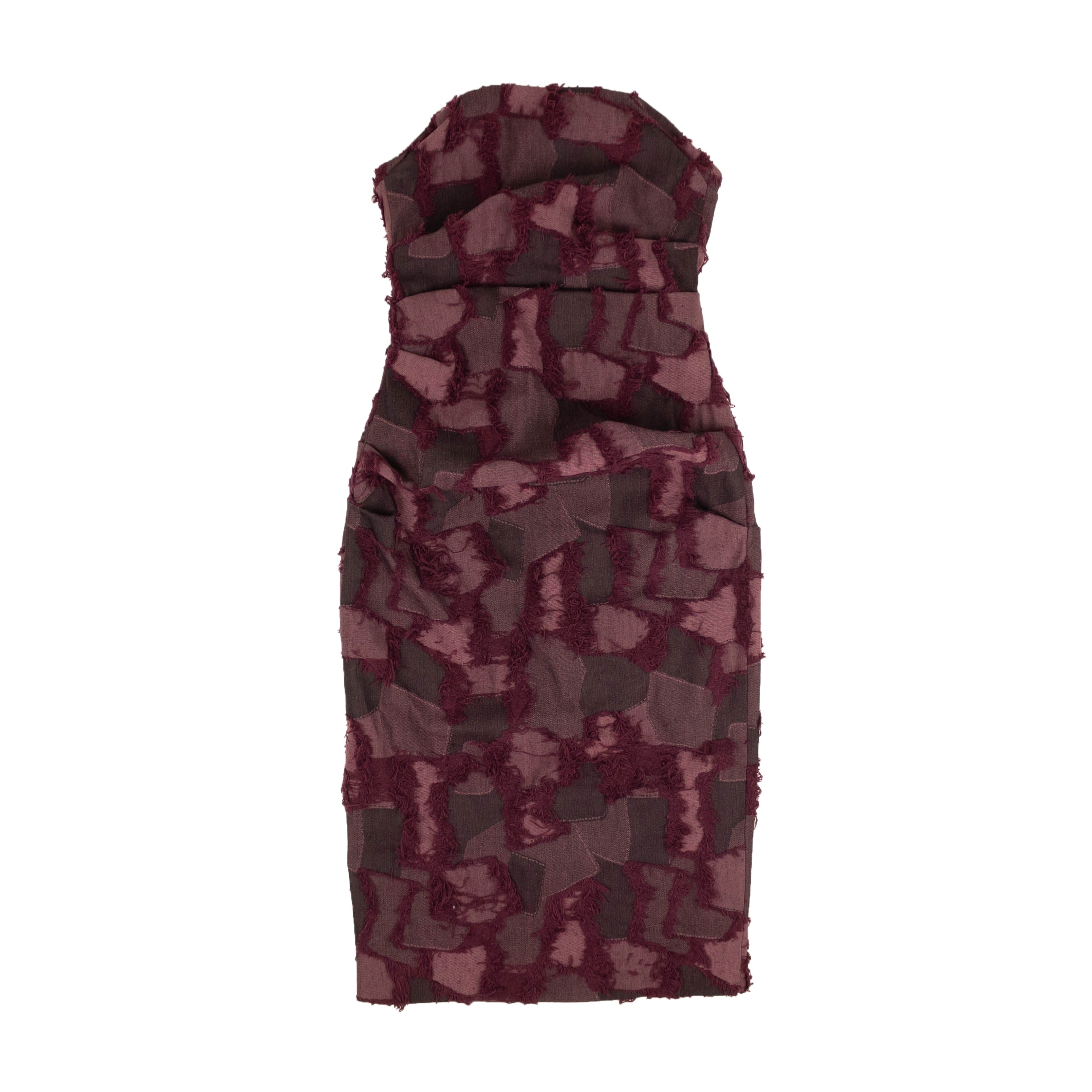 Palm Angels Patched Strapless Dress - Maroon