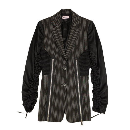Palm Angels Stripe Cinched Blazer - Black