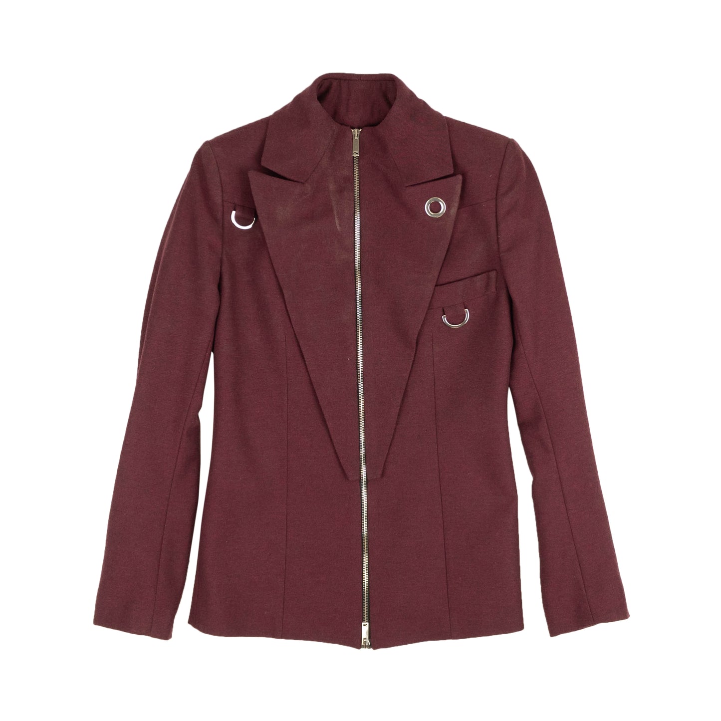 Palm Angels Zip Up Blazer Jacket - Red