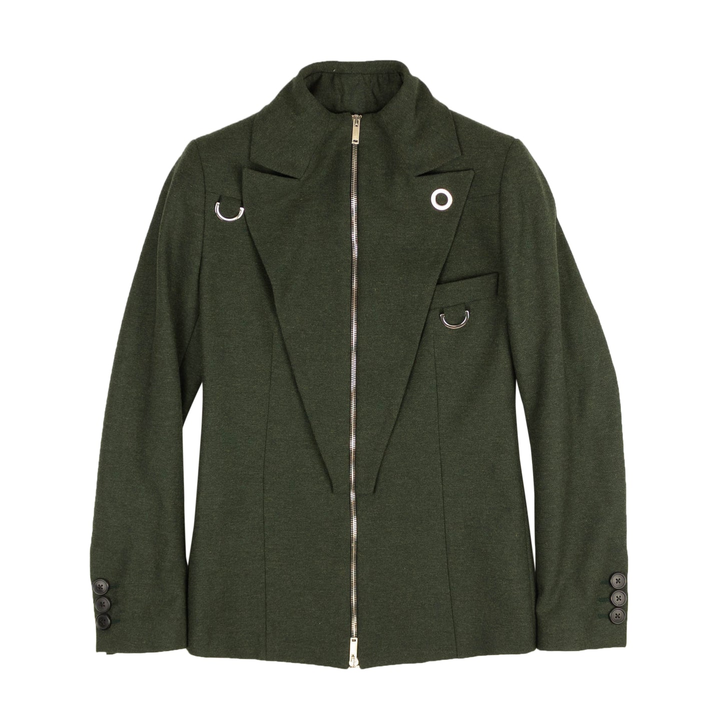 Palm Angels Zip Up Blazer Jacket - Green