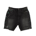 Black Denim Painter Bermuda Shorts