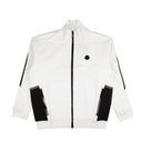 White Zip-Up Logo Patch Hoodie