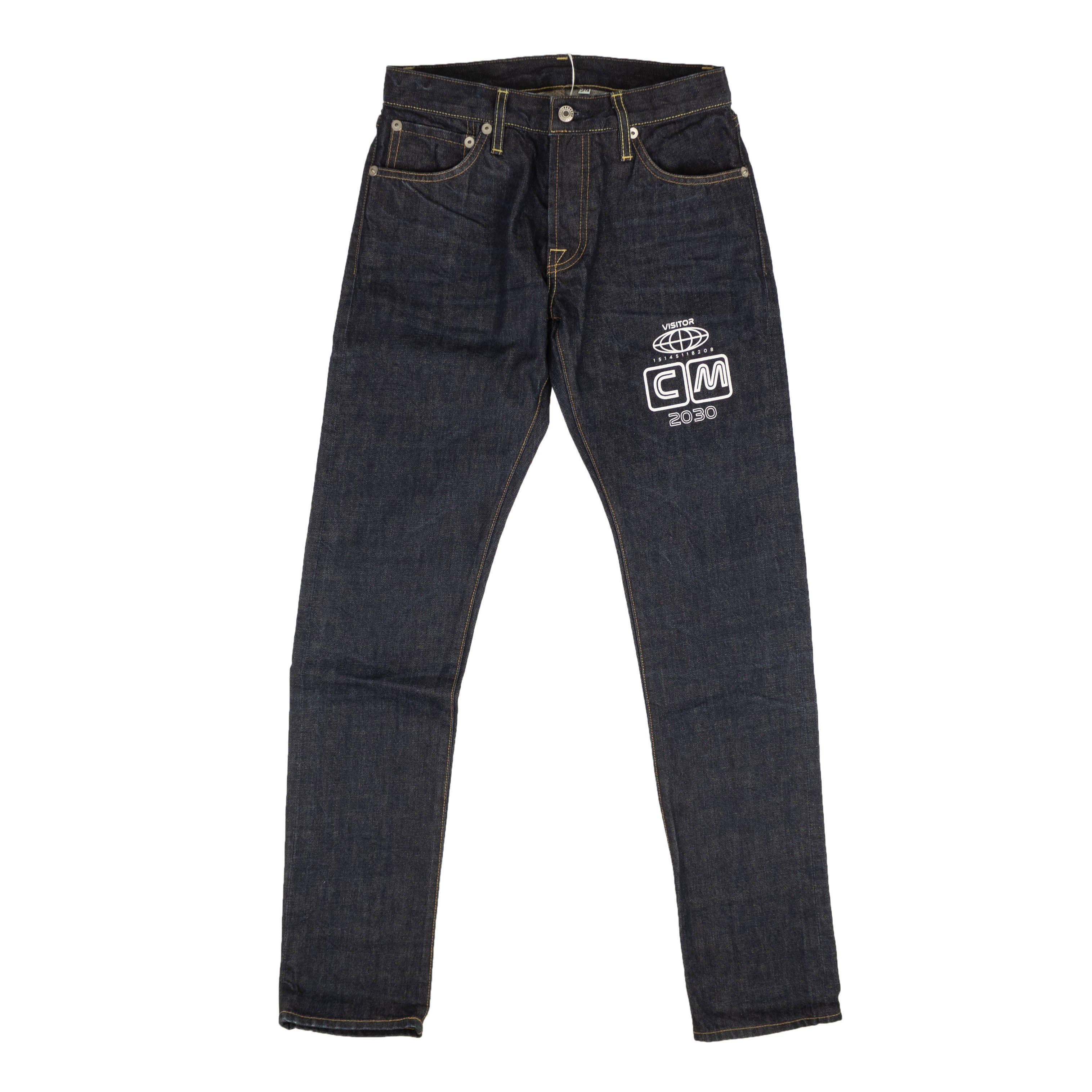 Visitor On Earth Logo Jeans - Navy Blue